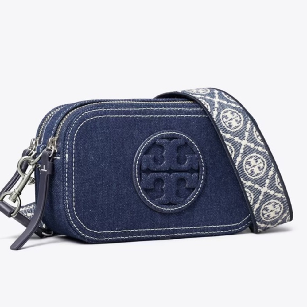 Tory burch MINI MILLER DENIM CROSSBODY BAG